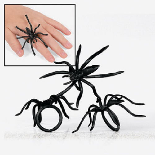 Details about   200 Halloween Black Spider Rings Party Favors 